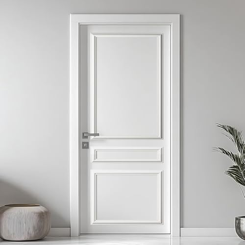 Peel and Stick Door Moulding Kit, Self-Adhesive Pre-Assembled Door Panel Trim for Wall Mirror Window Frame...