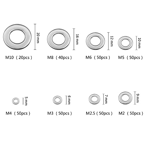 360 Pezzi Rondelle Piatte,Rondelle Rotonde,8