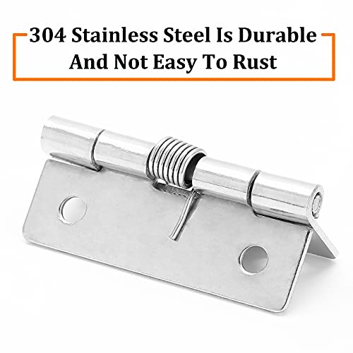 Yoohey 4Pcs 2 Inch Spring Hinge Self Closing Hinge, 304 Stainless Steel Spring Door Hinges, Self Closing #TOP2