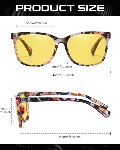SODQW Night Driving Glasses for Women Men Night Vision Anti-Glare Polarized Yellow Lens Glasses for Night Time Driving4