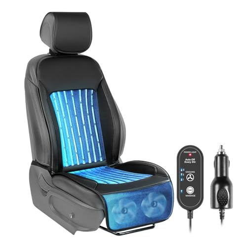 Paffenery 2026 Upgraded Cooling Car Seat Cover Front Seat, 12V-24V Ventilated Cooling Car Seat Cushion, Cooled Seat Cover for Car SUV Truck Universal Fit, Classic Black