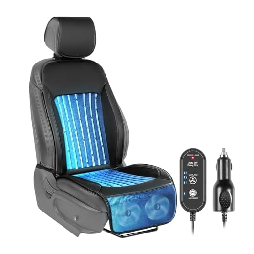 Paffenery 2026 Upgraded Cooling Car Seat Cover Front Seat, 12V-24V Ventilated Cooling Car Seat Cushion, Cooled Seat Cover for Car SUV Truck Universal Fit, Classic Black