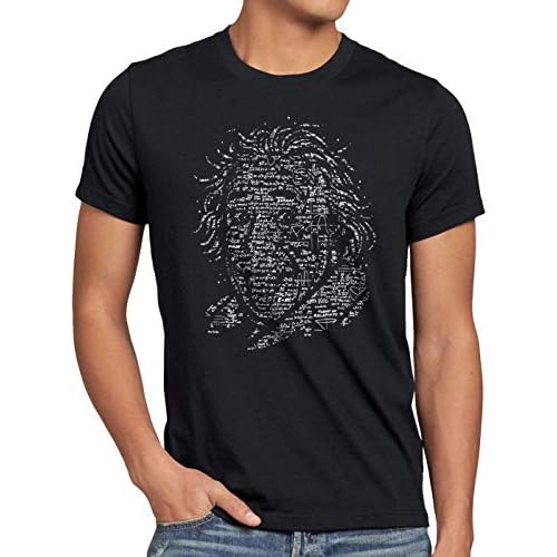 style3 Einstein Lógica Camiseta para Hombre T-Shirt Big Bang matematicas Albert, Talla:XL, Color:Negro