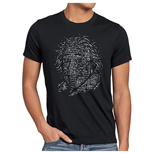 style3 Einstein Lógica Camiseta para Hombre T-Shirt Big Bang matematicas Albert, Talla:XL, Color:Negro