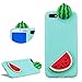 Produktbild DasKAn Karikatur 3D Wassermelone Silikon Hülle für Huawei Y5 2018, Niedlich Früchte Muster Ultra Dünn Schlank Matt Weich Gummi Rückseite Handyhülle Stoßfest Kratzfest Flexibel Schutzhülle,Grün