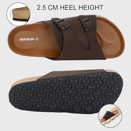 Image of Centrino Men's Berkin-Style Slip-On Sandals | Open Toe Design | Soft PU Footbed | Lightweight & Comfortable | Arch Support | On-Grip Sole | Casual Outdoor Wear (6866)