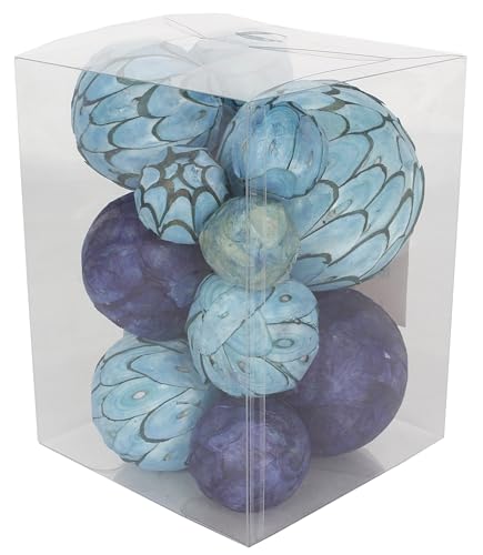 Sweet Summer Living Dried Exotics Orbs, Balls, Spheres, Potpourries, Botanicals 8 inch x 6 inch x 6 inch Bowl and Vase Fillers Blue/Navy Assorted