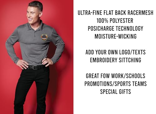 INK STITCH Men St640ls Custom Embroidery Stitching Personalized RacerMesh Long Sleeve Polo Shirts3