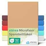 etérea Jersey Spannbettlaken 90x200-100x200 cm Sand für 15-25 cm Steghöhe 100% Microfaser - Oekotex Bettbezug Matratzen Bezug - Bettlaken 90x200cm - 100x200cm Beige