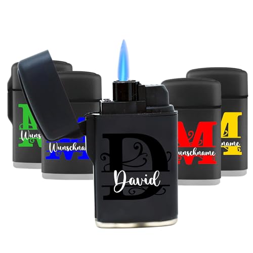 Feuerzeug personalisiert mit Initialen - Hochwertiger UV-Druck auf Sturmfeuerzeug - Langlebig und windfest - Nachfüllbar - Perfekte Geschenkidee für Männer zum Vatertag (Black and White) Feuerzeug personalisiert mit Initialen - Hochwertiger UV-Druck auf Sturmfeuerzeug - Langlebig und windfest - Nachfüllbar - Perfekte Geschenkidee für Männer zum Vatertag (Black and White)