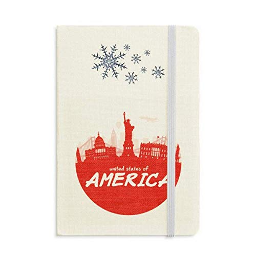 Carnet de notes épais avec contours rouges et couverture motif USA pour le bureau