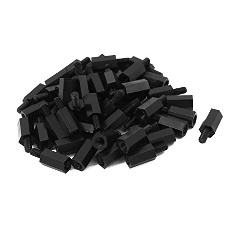Sourcingmap M3x10mm+6mm Male to Female Nylon Spacer Hexagonal PCB Standoff Pillar 50pcs