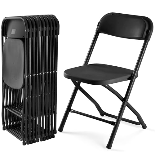 DUMOS 10-Pack Folding Plastic Chairs, 330lbs, Indoor/Outdoor