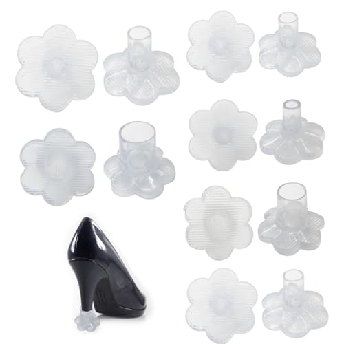 6 Pairs in 5 Sizes Stiletto Heel Protectors Sole Protectors High Heel Protectors for Shoes Heel Protectors for Grass (Transparent XX XS S M L)