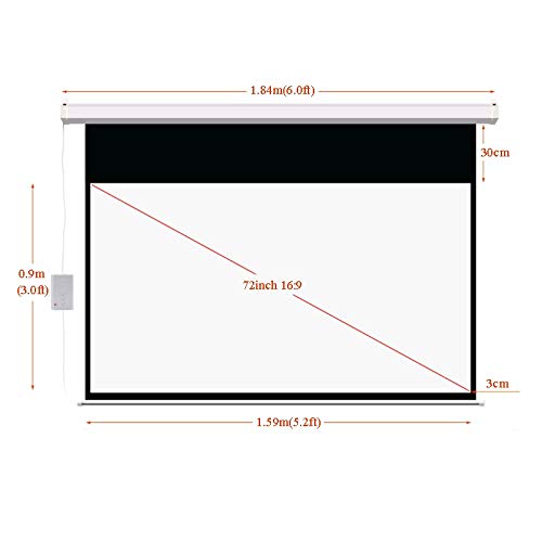 72 16:9 Pantalla de proyección eléctrica mate blanca para proyector LED LCD motorizado miniatura 3