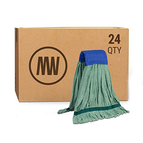 Bulk Large Microfiber Tube Mop Head (18 oz.) | Wholesale Commercial Industrial Wet Mops | Machine Washable | Green | Cleaning Supplies & Products | Case Quantity (24 Count)
