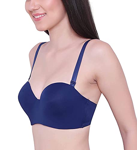 Image of Brachy Women's Every Day's Padded Underwired Demi Cup Bra T Shirt Padded Underwired Pushup Bra 85% Poly Cotton, 15% Elastane