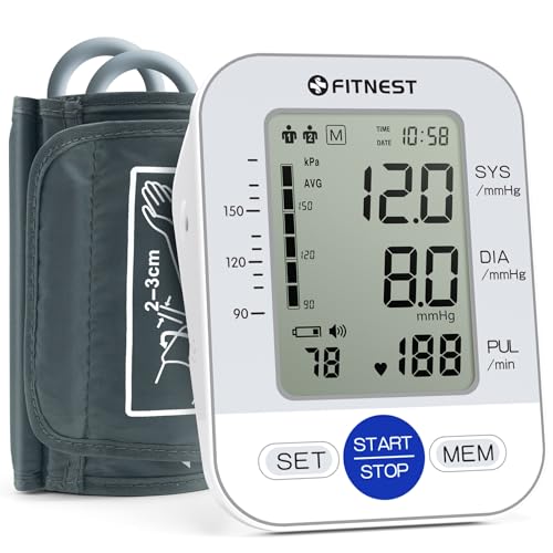 Image of Blood Pressure Monitor, Automatic Digital Upper Arm BP Machine for Home Use | 8.7 inch-16.5 inch Adjustable Blood Pressure Cuff, High BP Monitor for 2 Users, Large LCD Display, Dual Power, Storage Bag, Accurate