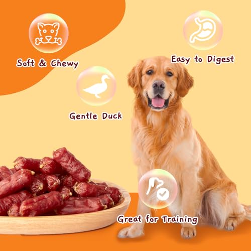 Image of Jungle Calling Soft Duck Sausage Treats for Small & Medium Dogs, 10.6 oz