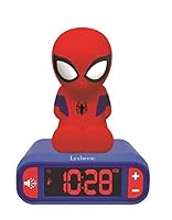 Lexibook-RL800SP Lexibook-Sveglia Digitale Spider-Man Luce Notturna Snooze e Suoni, Orologio per Bambini, Spiderman Luminoso Marvel Superheroes Colore Blu, Batterie Non Incluse