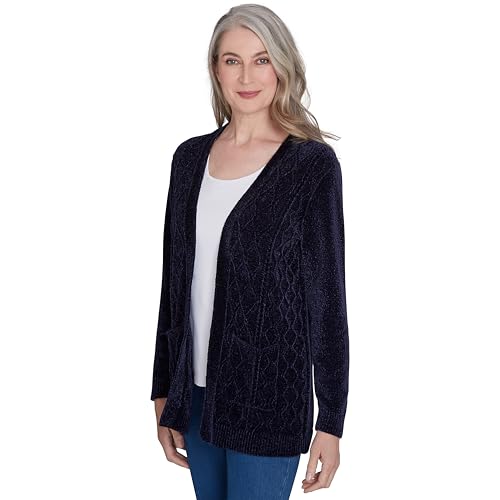 Image of Alfred Dunner Women's Classics Chenille Cardigan with Pockets