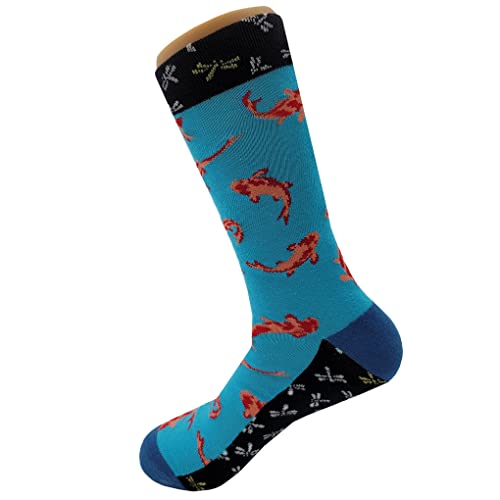 Coy Pond Dress Socks Funny Novelty Crazy Fun Design Men Size 8-12 Cotton Casual Crew Colorful Funky Fancy Socks Gift for Men3
