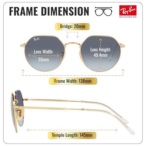 Image of Ray-Ban RB3565 Jack Square-Round Shape Sunglasses with Official Kit