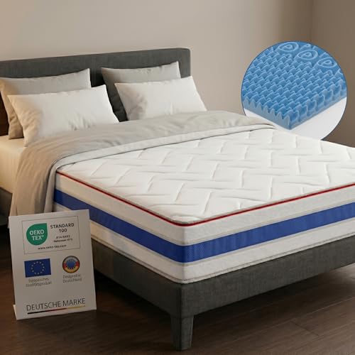 Arensberger RELAXX Matratze 140x200 cm | Kaltschaummatratze mit 3D Memory Schaum | ergonomische Höhe 25cm | wendbarer Härtegrad H2/H3 | Gel Schaum Bezug | 140x200cm Rollmatratze punktelastisch