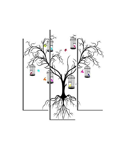 Tableau Arbre Homemania en MDF | Triptyque multicolore 3 pièces graffiti