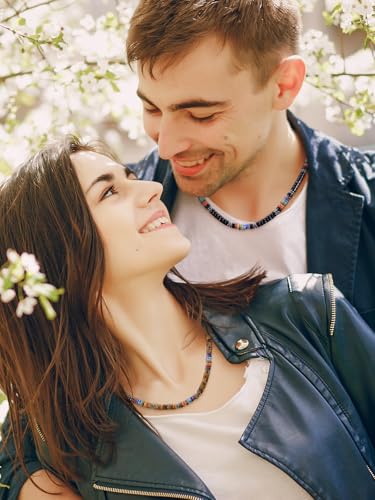 Top Plaza Black Obsidian Crystal Stone Beaded Necklace for Men Natural Gemstone Beads Necklace Handmade Chakra Balance Mens Necklace Protection Amulet Jewelry Gifts4