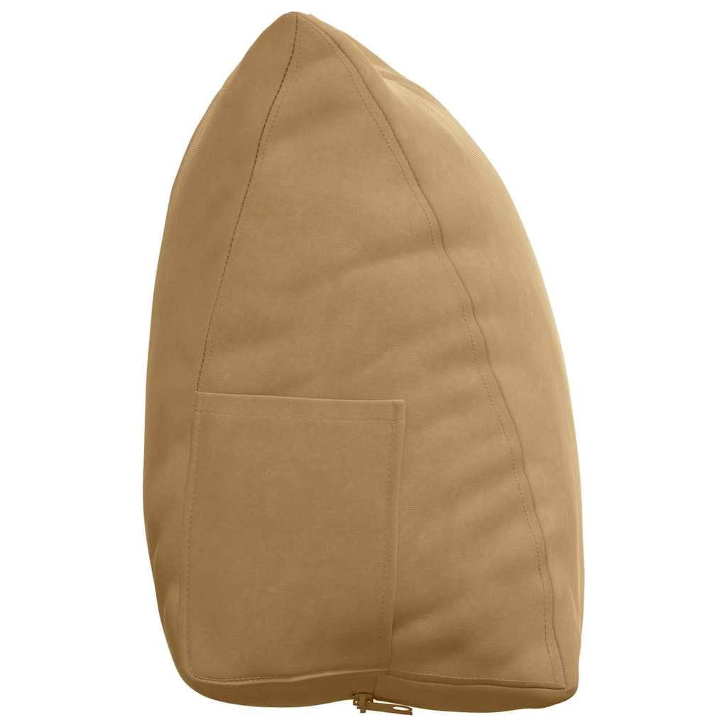 Fengshui Poduszka pod plecy brązowa 60 x 20 x 50 cm tkanina sztruksowa