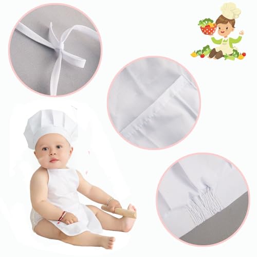 Baby Photography Prop, 2 PCS Chef Hat and Apron Photo Props with Box for Photoshoots Posing, 6-24 Months by Generic - Image 4