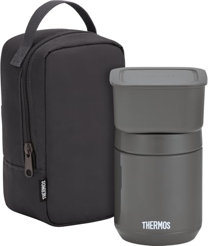 Thermos JEE-800 DGY Vacuum Insulated Soup Lunch Set 400 ml Soup Jar and Container Set Dark Gray