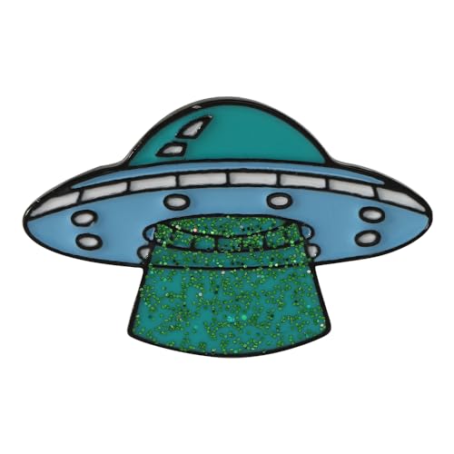 Image of Blue Alien Spacecraft Enamel Pin Collect Cute Arts Metal Cartoon Brooch Backpack Clothes Collar Minimalism Lapel Badges Jewelry