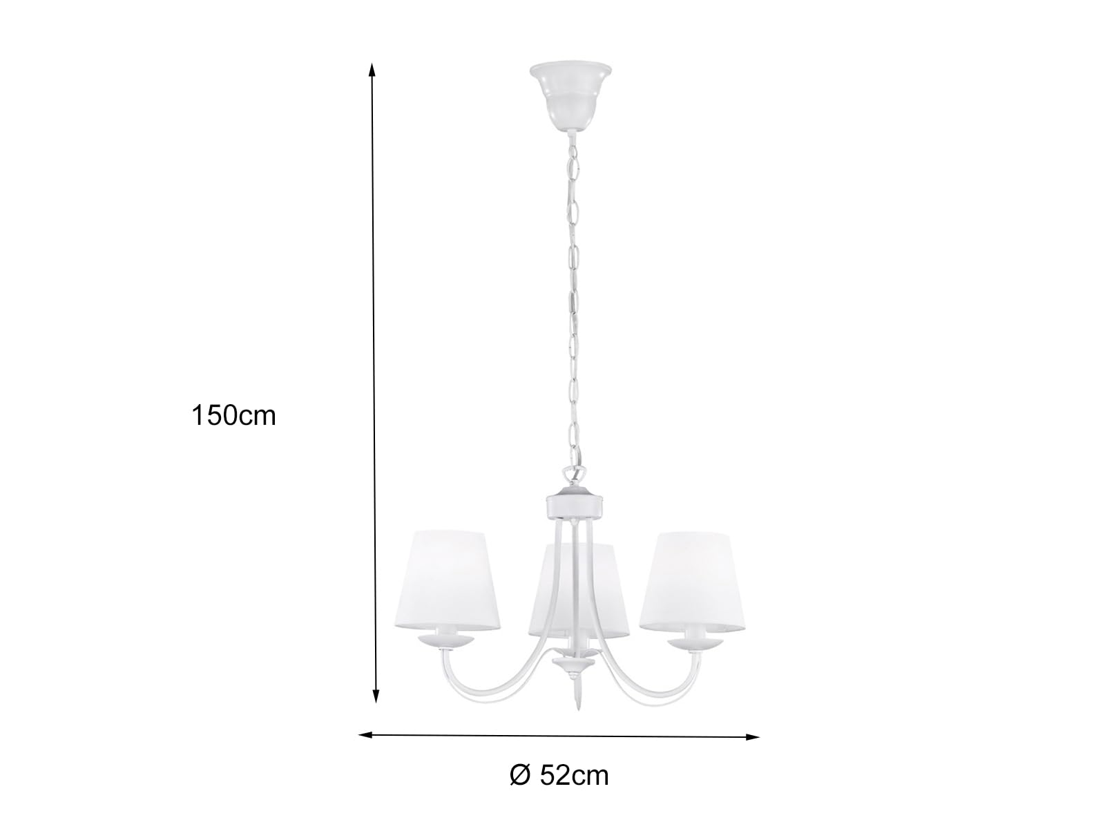 Trio Lighting Cortez lampa wisząca E14, 28 W, 47 x 47 x 150 cm, biała