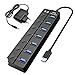 Produktbild Powered USB Hub 3.0 - 7 Port USB Verteiler mit Netzteil Datenhub mit LED Netzschaltern