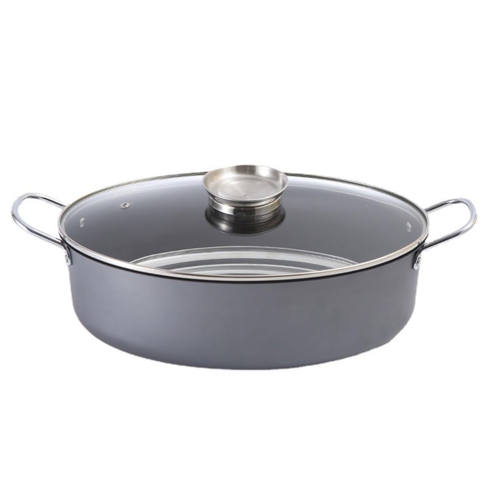 Pentola per cottura a vapore ovale Pentola per cottura a vapore antiaderente per pesce Pentola per cottura a vapore domestica Pentola per cottura a vapore (Grigio 39x11cm)