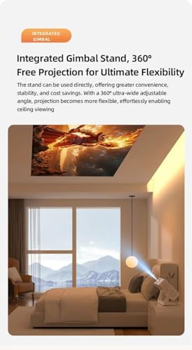 Image of BIGASUO 4k Ultra HD 1080p Portable Smart Projector 15000 Lumens Wi-Fi & Bluetooth Zoom Adjustment & Miracast Supports Netflix, YouTube & Play Store HDMI, USB, RJ45 | Android & iOS Support (BG58)