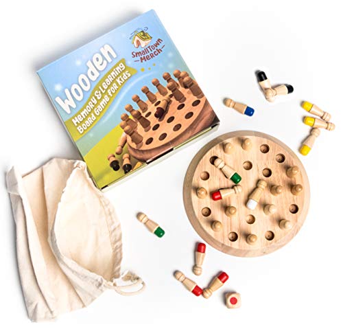 Wooden Memory and Color Matching Game for Kids and Elderly - Fun and Educational Toy - Color Matching Memory Stick Activity for Home Or Travel - Montessori Method Puzzle - Includes Canvas Storage Bag