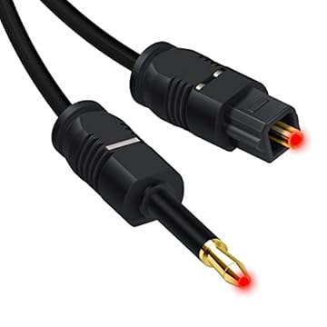 Cabo Óptico de Áudio Digital Mini Toslink 3,5mm SPDIF 1m 2m 3m 5m 10m 1 3 5 10 metros, Compatível com Chromecast, Alexa, Macbook, Mac, iMac (2 metros)