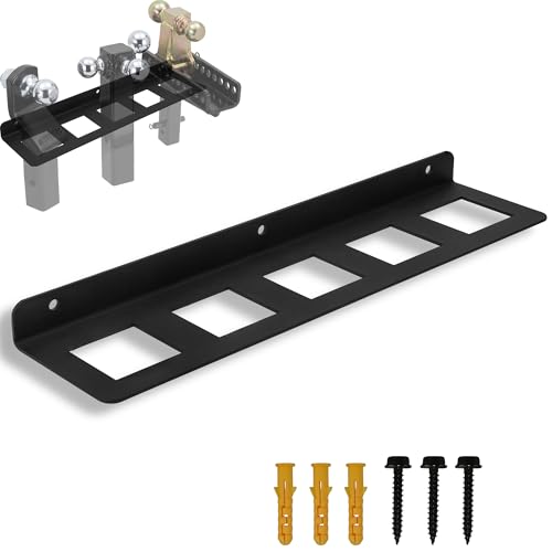 Trailer Hitch Storage Bracket 2 inch Trailer Hitch Holder Truck Bed Hitch Storage for 2 Ball Mount Hitches/ Shank Trailer Hitch Accessories Truck Box Mounted