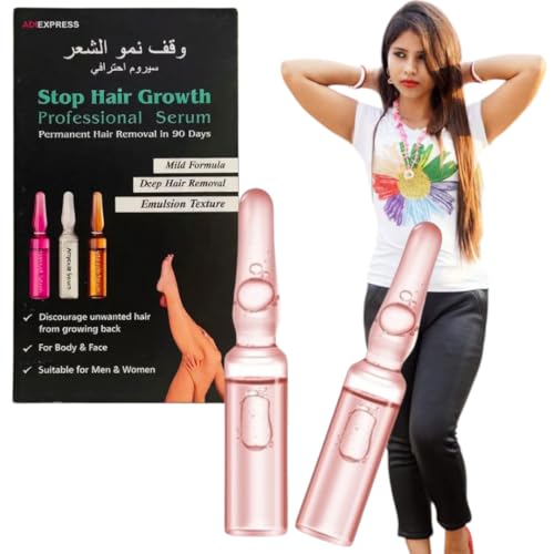 Image of ZeroPathy Unisex 90 Days Hair Stop Treatment Ampoule 2ml x 10 | Natural Herbal Serum for Intimate, Lip, Chin & Underarm Hair | Safe After Threading or Shaving | Organic Ayurveda Formula**