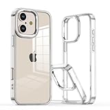 YUYIB スマホケース 対応 iPhone 16 クリア ケース 透明 黄ばみなし レンズメッキ加工 かわいい ブランド 衝撃吸収 薄型 軽量 人気 ストラップ穴あり ワイヤレス充電対応 おしゃれ アイフォン16 携帯カバー (クリア, iPhone 16)