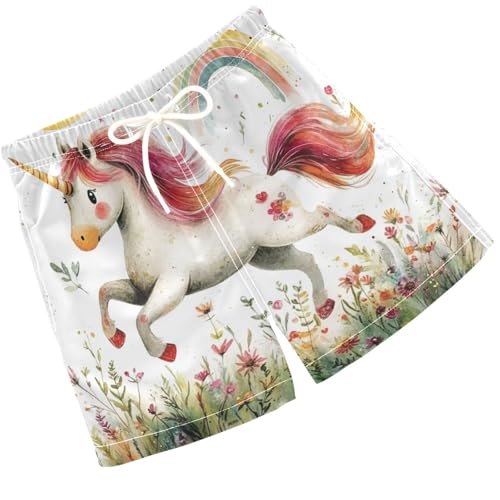 Pigsaly Boys Swim Trunks Cute Unicorn Boys Board Shorts Swimsuit Swimwear Summer Bathing Suit 3T