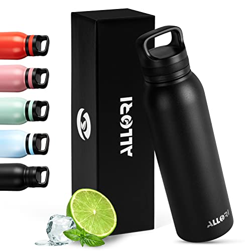 ALLORI Premium Edelstahl Trinkflasche – 630 ml, BPA-Frei, Auslaufsicher, Kohlensäure geeignet - Thermosflasche für Sport, Schule, Uni...