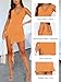 MIYIEONZ Women Sleeveless Sexy V Neck Bodycon Mini Dress Summer Side Slit Mesh Irregular Ruffle Hem Backless Short Dress Orange