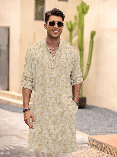 Image of BE ACTIVE Cotton Kurta for Men | Traditional and Classy Design | Indian Kurta | Full Sleeve Kurta