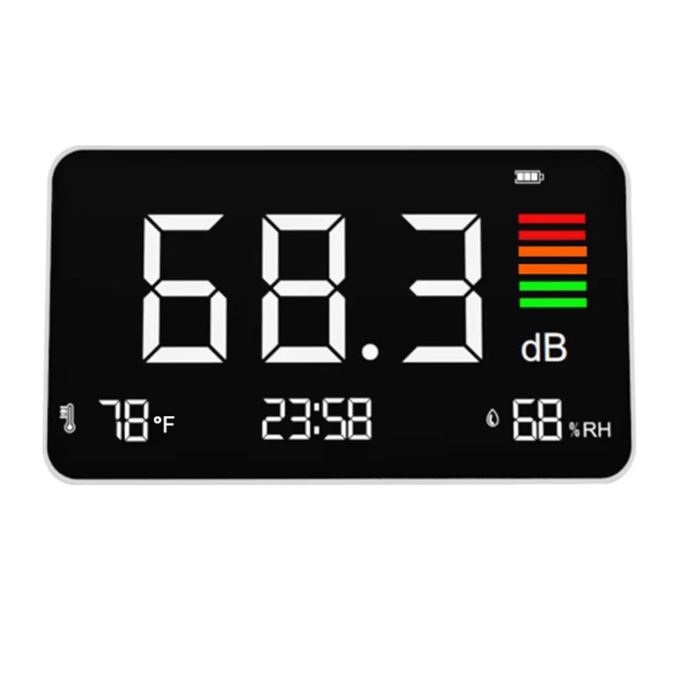 Littimoon Digital Decibel Meter Desktop Sound Level Meter 30-130dBA with Temp Humidity Detection