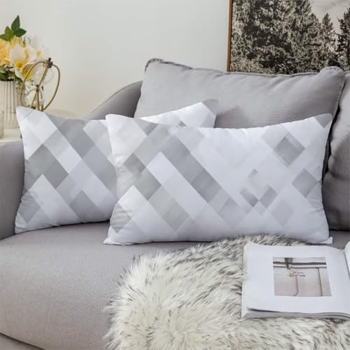 Housse de coussin velours blanc 50x90cm fermeture invisible pour canapé confortable - 5