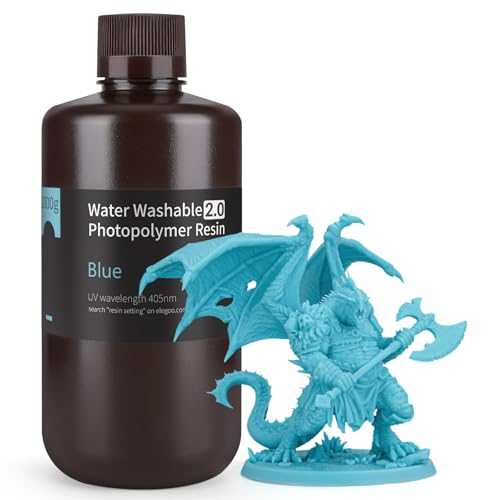 Image of ELEGOO Upgraded Water Washable Resin 2.0, Blue 1000G